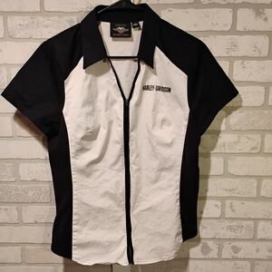 Harley Davidson Zip Down Shirt, LG